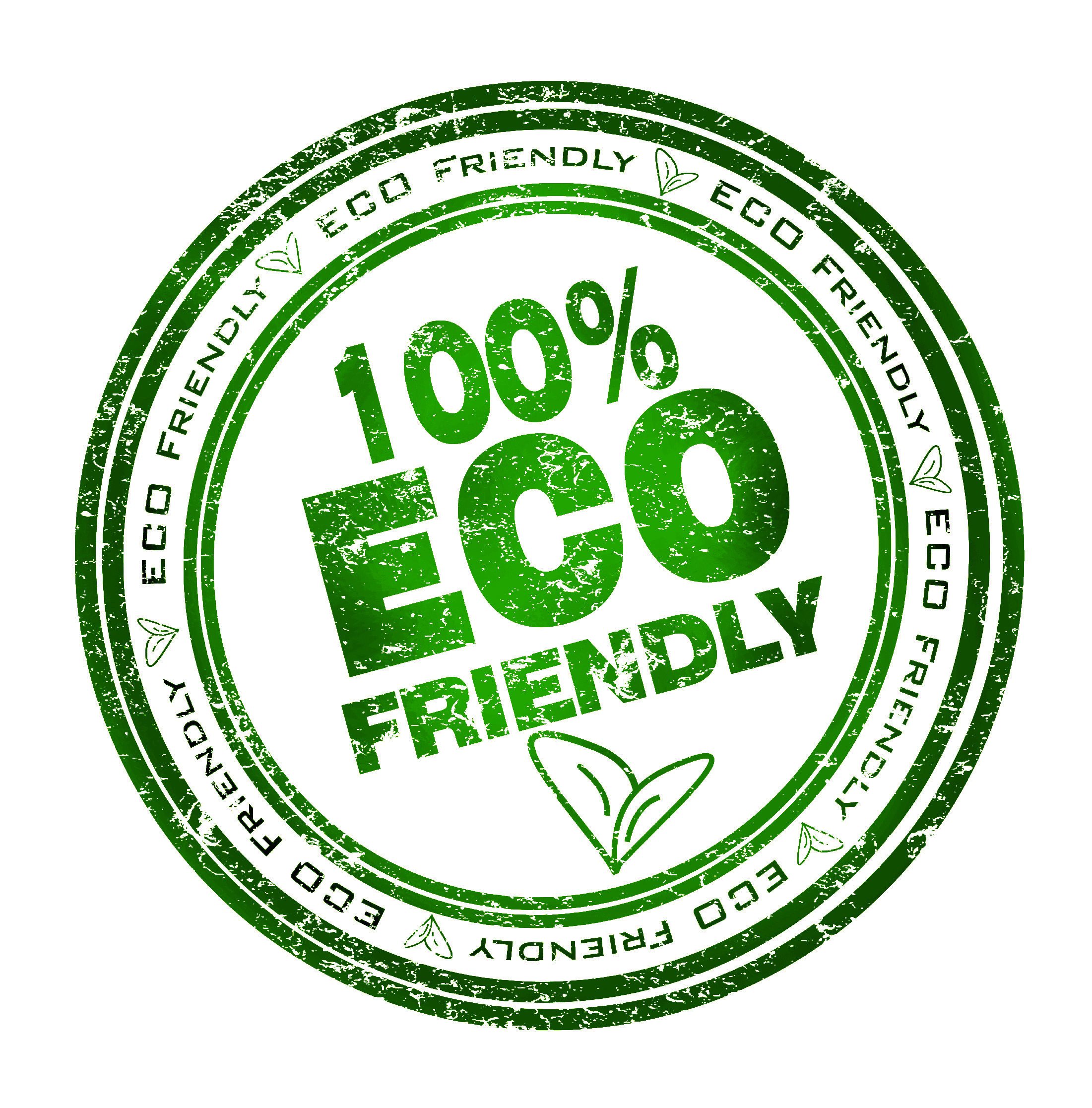 Round stamp with text: 100% Eco Friendly Round stamp with text: 100% Eco Friendly